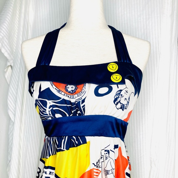 SOLD Voom by Joy Han 100% Silk Halter Dress, Sz Small - Picture 2 of 7